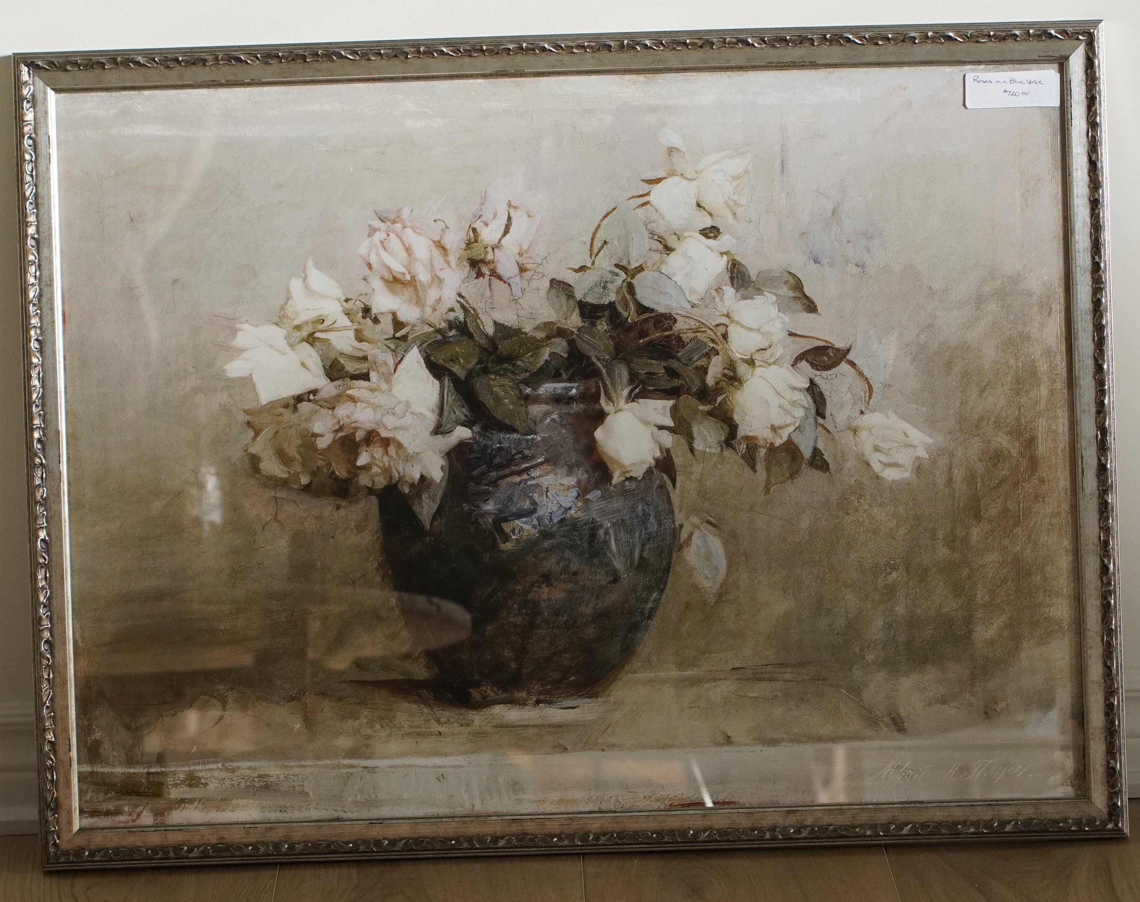 Roses in a Blue Vase -Art